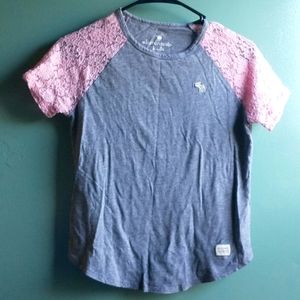 Abercrombie kids 13-14 grey pink